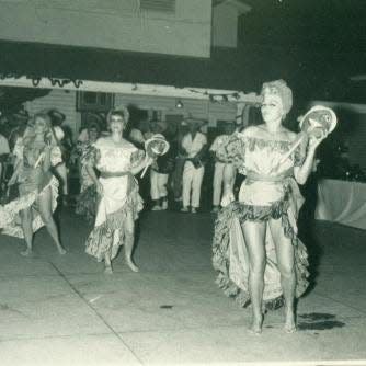 While stationed at the naval base in Guantanamo Bay in the early 1960s, Mike Frailey's parents met visiting entertainment celebrities including Bob Hope and Andy Williams. Here's his mother, Christine (middle), on stage with Zsa Zsa Gabor.