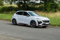 <p class="xmsonormal"><span>The hot hatch has evolved to take in the compact crossover and one of the best of this sub-set is the Hyundai Kona N. It’s a left-field choice but one that comes with a 276bhp 2.0-litre turbo engine that drives the front wheels. Get it off the line cleanly and the Kona N can manage 0-62mph in 5.5 seconds, and it will head on to 149mph.</span> </p><p class="xmsonormal"><span>Twiddle with the drive settings and you can enjoy a crackling exhaust note, along with sharper throttle and steering responses. It all makes the Kona N an unexpectedly fun small, fast car, with used prices starting at <strong>£25,300</strong>.</span></p>
