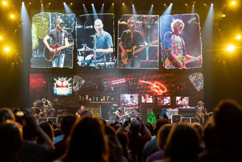 Hootie & the Blowfish perform during the first of three shows in their hometown as part of their “Group Therapy Tour” at Colonial Life Arena Wednesday, Sept. 11, 2019, in Columbia, S.C. The band, on hiatus since 2008, formed in 1986 while the members attended the University of South Carolina.
