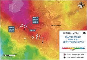 Plan View of Trapper Mobile MT Survey and Diamond Drilling