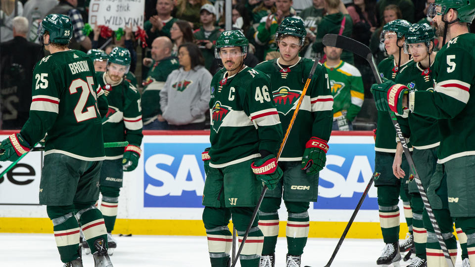 The Wild could take a step back in the 2023-24 NHL season. (Photo by Bailey Hillesheim/Icon Sportswire via Getty Images)
