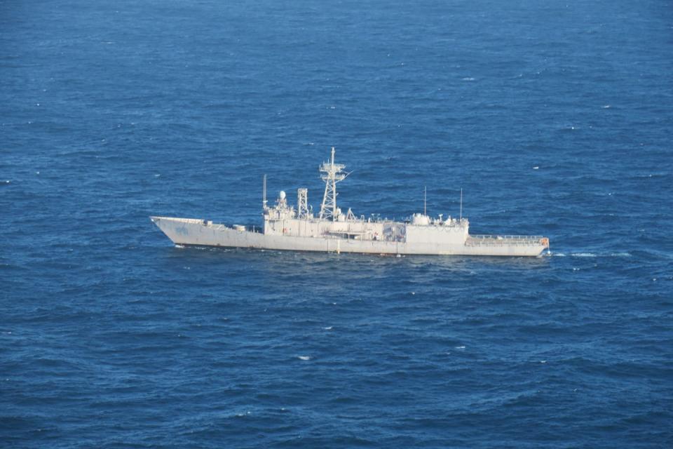 The ex-USS Boone, which was used as the target for HMS Westminster (MoD/Crown Copyright/PA) (PA Media)