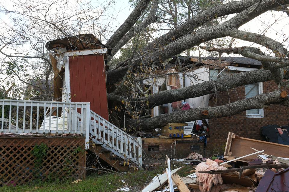 Home on Mercer Ave Tuesday, September 18, 2018 where the first Hurricane Florence-related deaths occurred. A mother and her baby were killed and the father hospitalized in Wilmington, North Carolina last Friday.