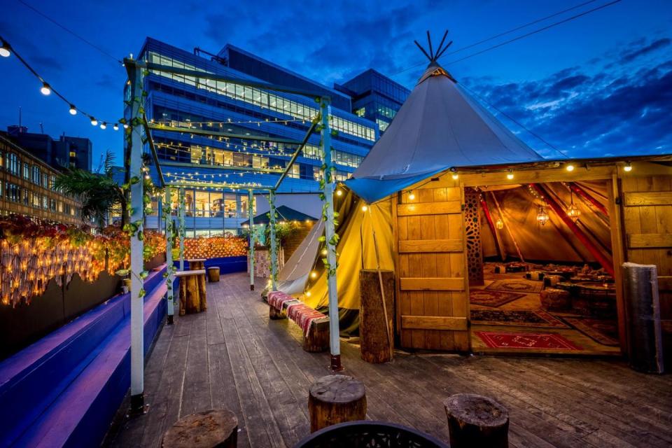 Picturesque views: Queen of Hoxton boasts cosy surroundings and warming firepits