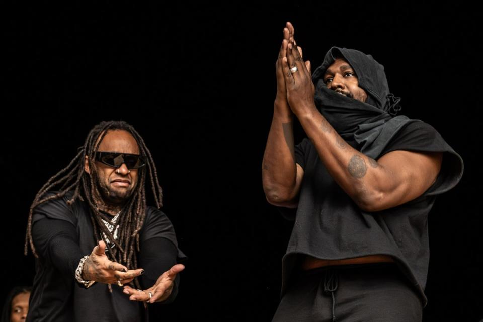 Ty Dolla $ign and Kanye West performing together (Zac Schuss)