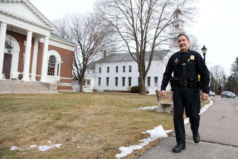 Police Chief Bob MacKenzie speaks about Kennebunk being named the safest town in Maine on Thursday, Jan. 19, 2023.