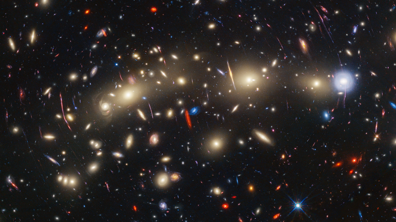A swathe of the recently imaged galaxy clusters.