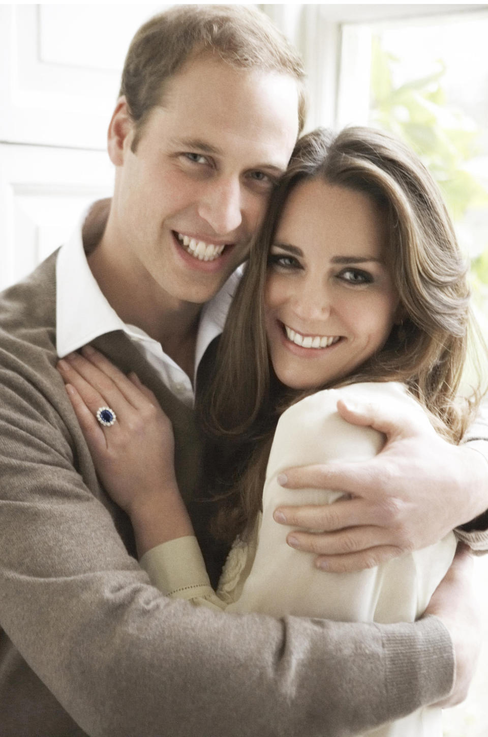 One of two official portrait photographs of Prince William and Kate taken to mark their engagement by Mario Testino in 2010. (PA/Mario Testino)