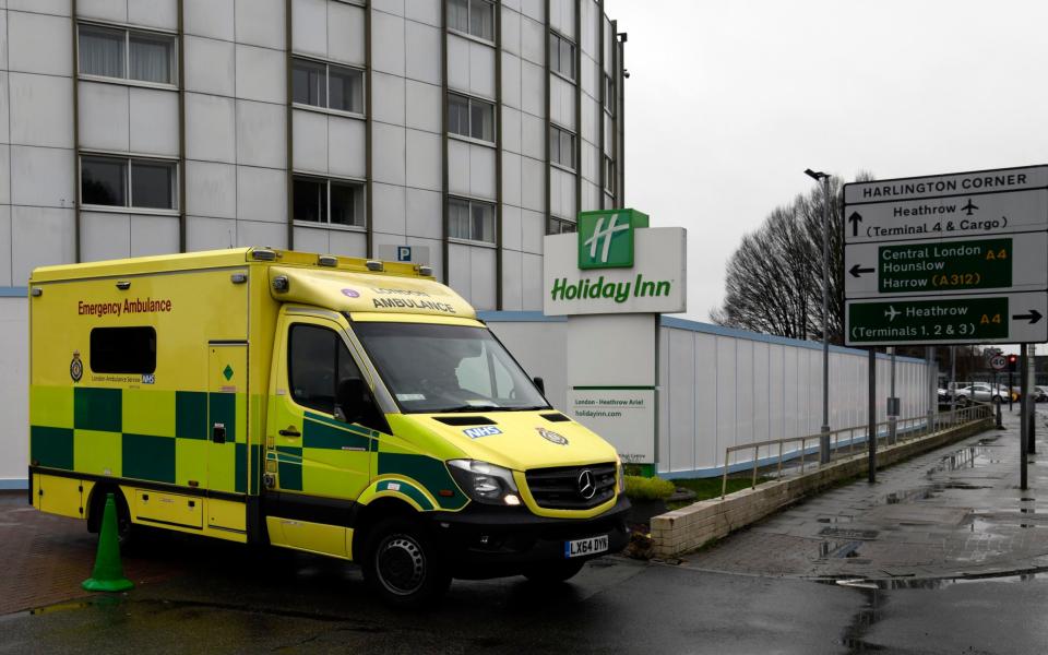 The Holiday Inn Heathrow Ariel hotel was block-booked in July to serve as a potential quarantine centre for people entering the UK displaying coronavirus symptoms. - David Dyson