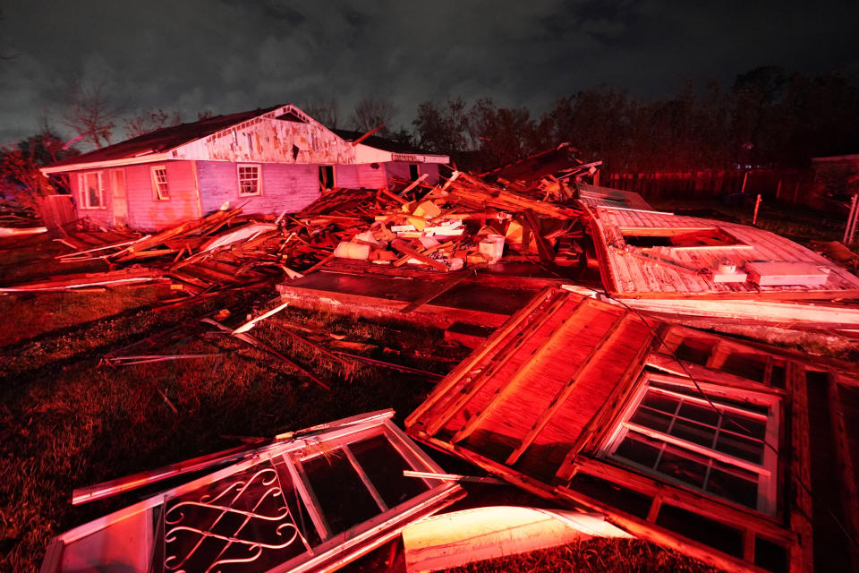 Homes destroyed by a tornado