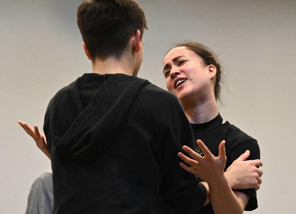 Remi Okamoto runs through the choreography for ‘Nutcracker,’ where she will have several roles that she’ll rotate in and out of during the 19-performance run.