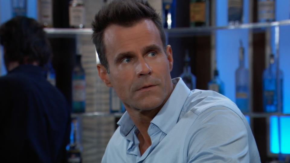 Cameron Mathison as Drew shocked in General Hospital