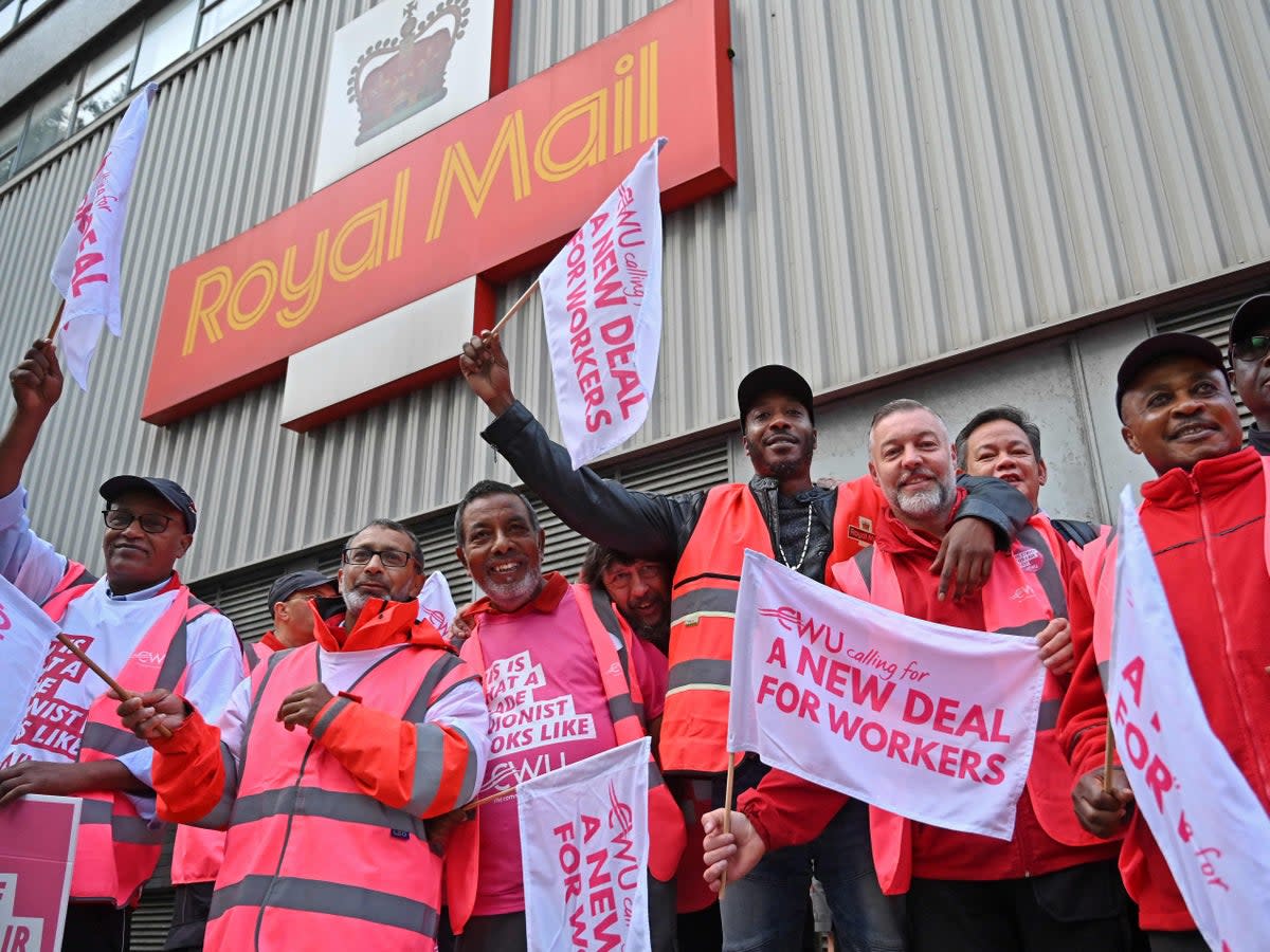 Royal Mail postal workers will strike for a pay rise, in light of the cost-of-living crisis and contributions made during the Covid pandemic, according to the Communication Workers Union (AFP/Getty)