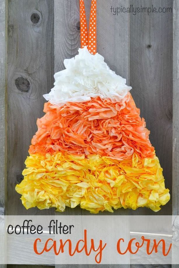 Coffee Filter Candy Corn