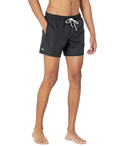 Standard Solid Elastic Waist Swim Trunks