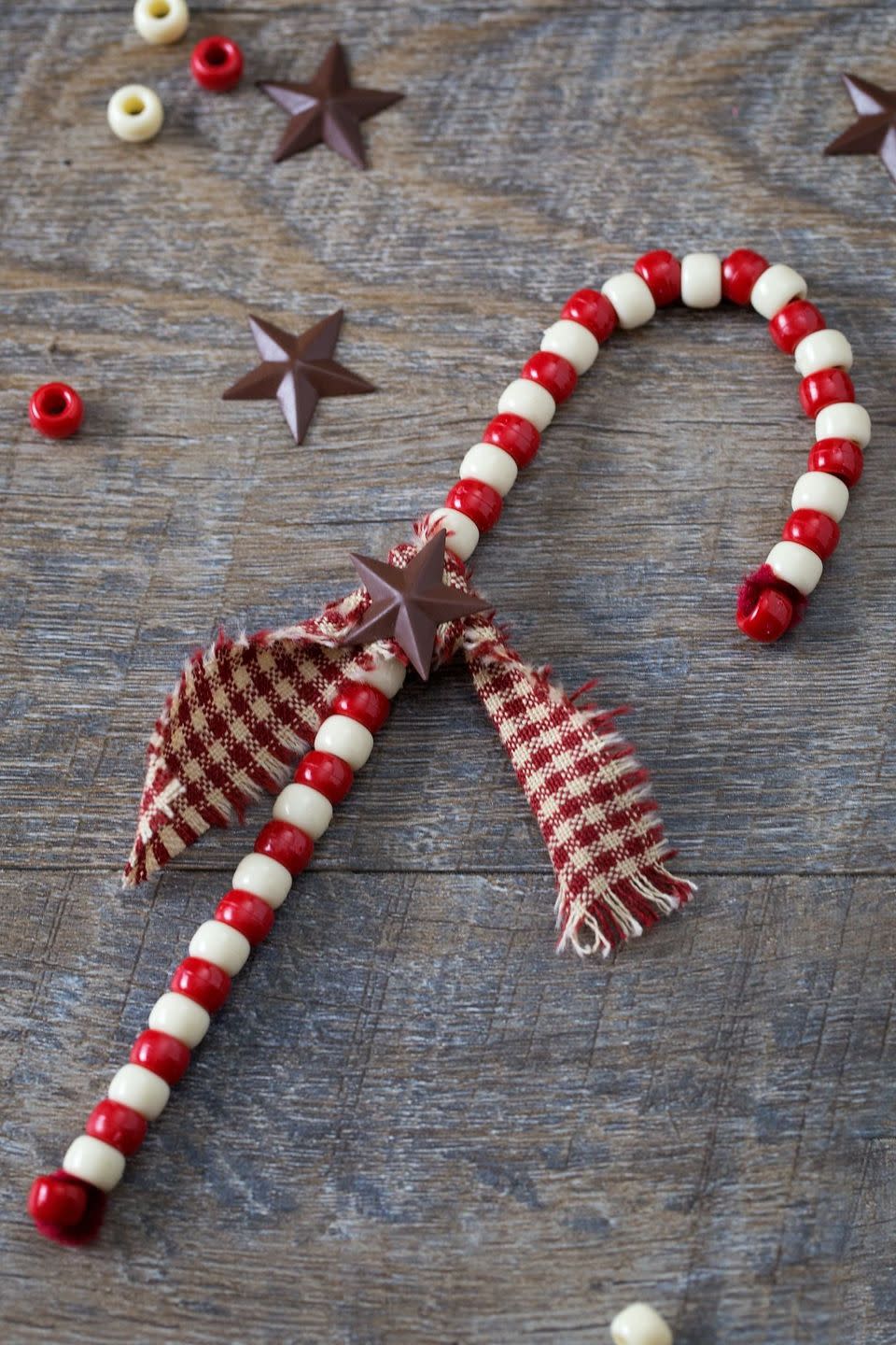 beaded candy cane ornament