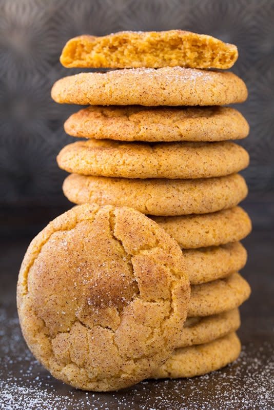 <p>Cooking Classy</p><p><strong>Get the recipe: <a href="https://www.cookingclassy.com/pumpkin-snickerdoodles/" rel="nofollow noopener" target="_blank" data-ylk="slk:Pumpkin Snickerdoodles;elm:context_link;itc:0;sec:content-canvas" class="link ">Pumpkin Snickerdoodles</a></strong></p>