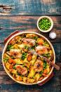 <p>To let the freshest fruits and vegetables star in your dishes, be flexible about the ingredients; kernels cut from just-picked corn will add a crisp, sweet note to this casserole.</p><p><strong><a href="https://www.countryliving.com/food-drinks/recipes/a1675/chicken-fresh-peas-sparkling-wine-3789/" rel="nofollow noopener" target="_blank" data-ylk="slk:Get the recipe;elm:context_link;itc:0;sec:content-canvas" class="link ">Get the recipe</a>.</strong></p>