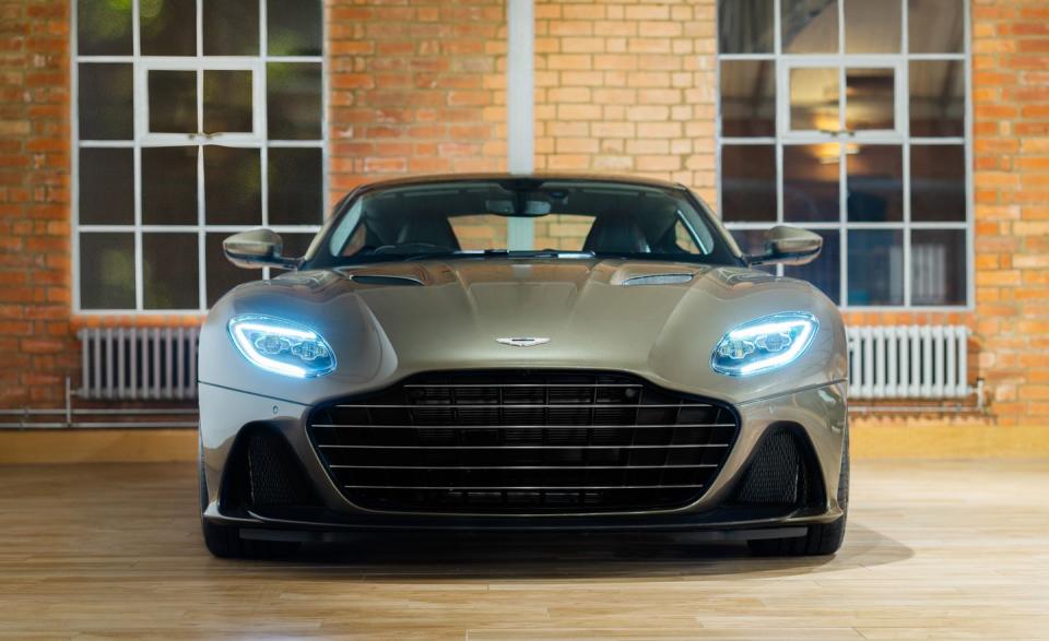 <p>The new DBS is painted the same Olive Green as the Bond original.</p>