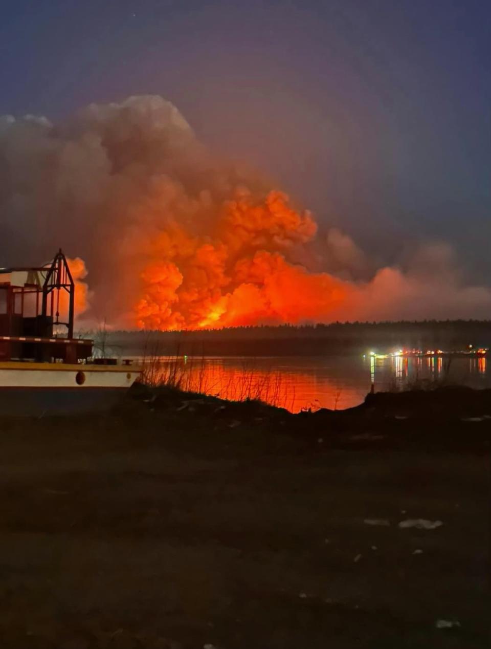 A large out-of-control wildfire is burning near the northern Alberta community of Fox Lake.