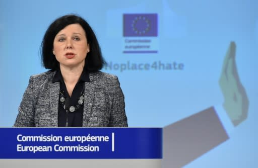 EU Justice Commissioner Vera Jourova is shown here in February speaking out against anti-Semitism, warning: "When Jews have left Europe in the past, it has never been a good sign of the state of Europe"