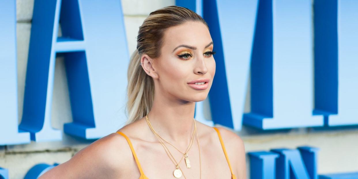 ferne mccann at the mamma mia 2 premiere, july 2018