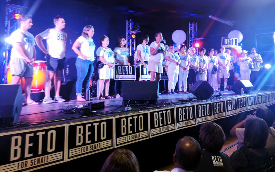 Veronica Escobar, who is likely to take Beto O'Rourke's seat in the U.S. House of Representatives serving El Paso, speaks at a campaign event in Laredo, Texas, on Aug. 17, 2018. (Photo: Roque Planas/HuffPost)