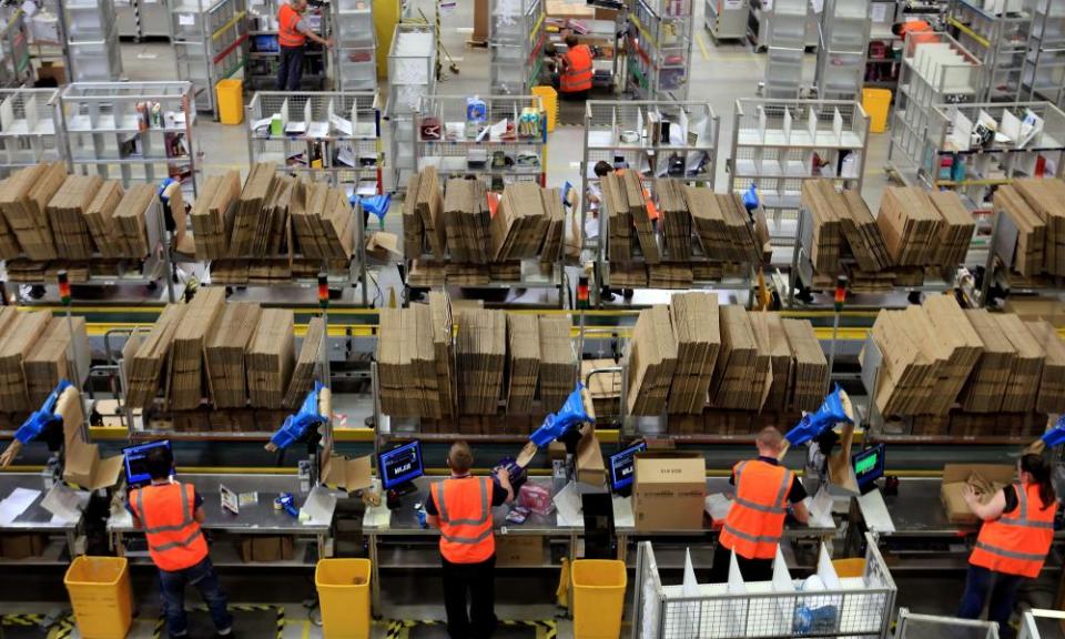 Stock-picking in a warehouse.