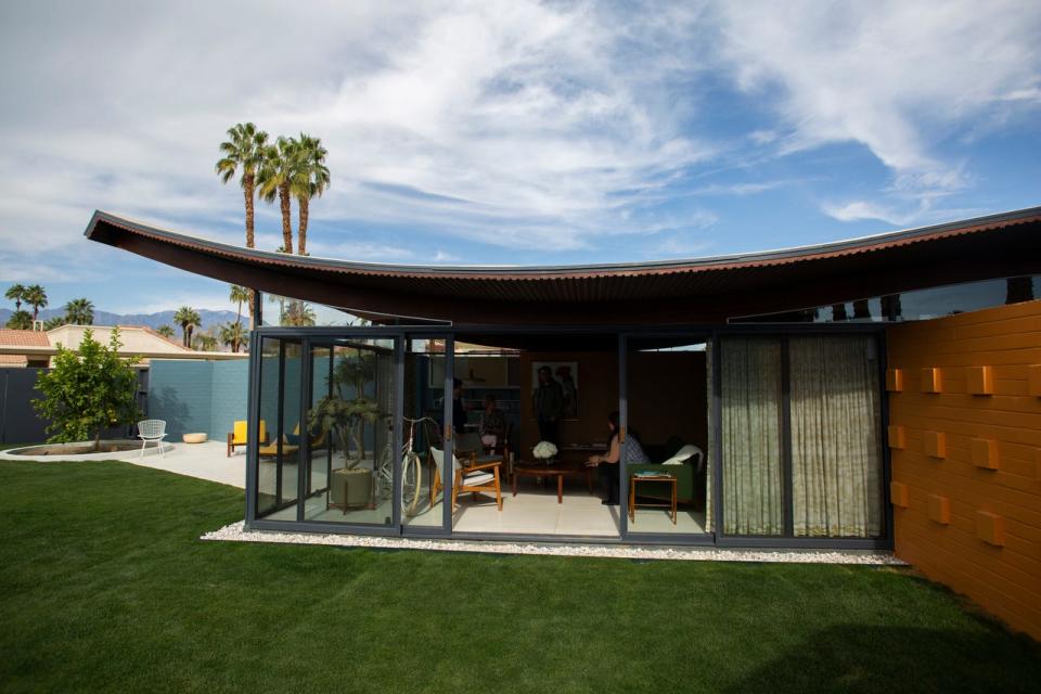 The Wave House, designed by Walter S. White, was recently restored to honor its mid-century modern heritage in Palm Desert, Calif., on Feb. 18, 2020.