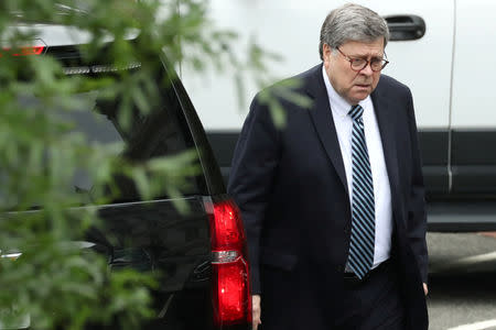 U.S. Attorney General Bill Barr walks to his car after a cabinet meeting with President Donald Trump at the White House in Washington, U.S. May 8, 2019. REUTERS/Jonathan Ernst