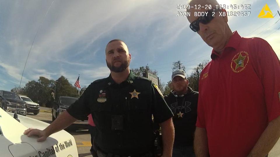 Franklin County Sheriff A.J. Smith responds Dec. 20 to a Carrabelle parking lot where deputies held an FBI agent in handcuffs before verifying his identity.