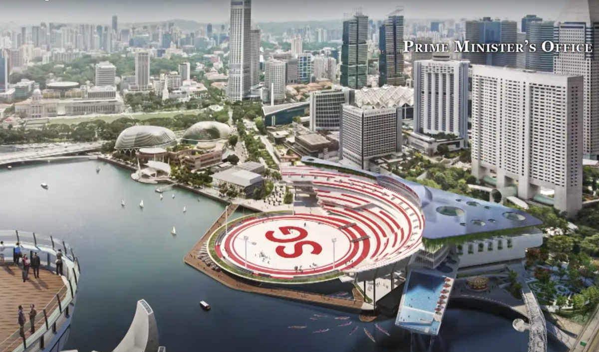 The design for NS Square was unveiled by Prime Minister Lee Hsien Loong in his National Day message on 9 August 2020. (SCREENSHOT: Prime Minister's Office/YouTube)