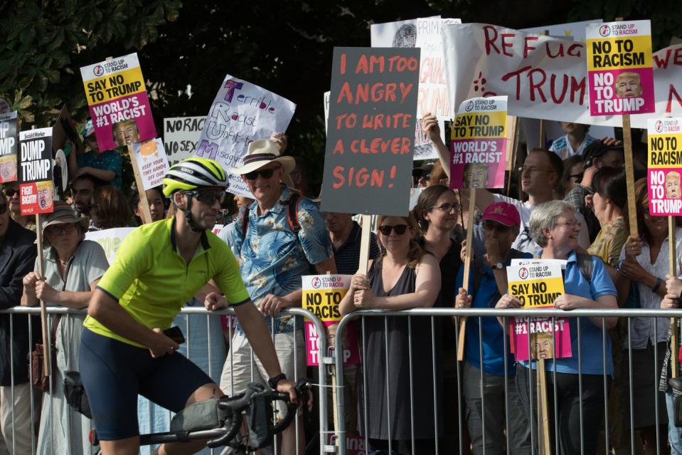 <p>Protestors are also gathering at the gates of Blenheim Palace which Trump will tour later today.</p>