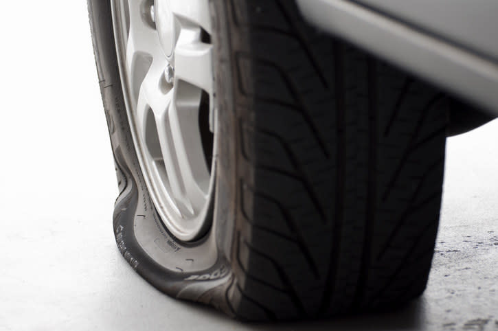 stock image of flat tire