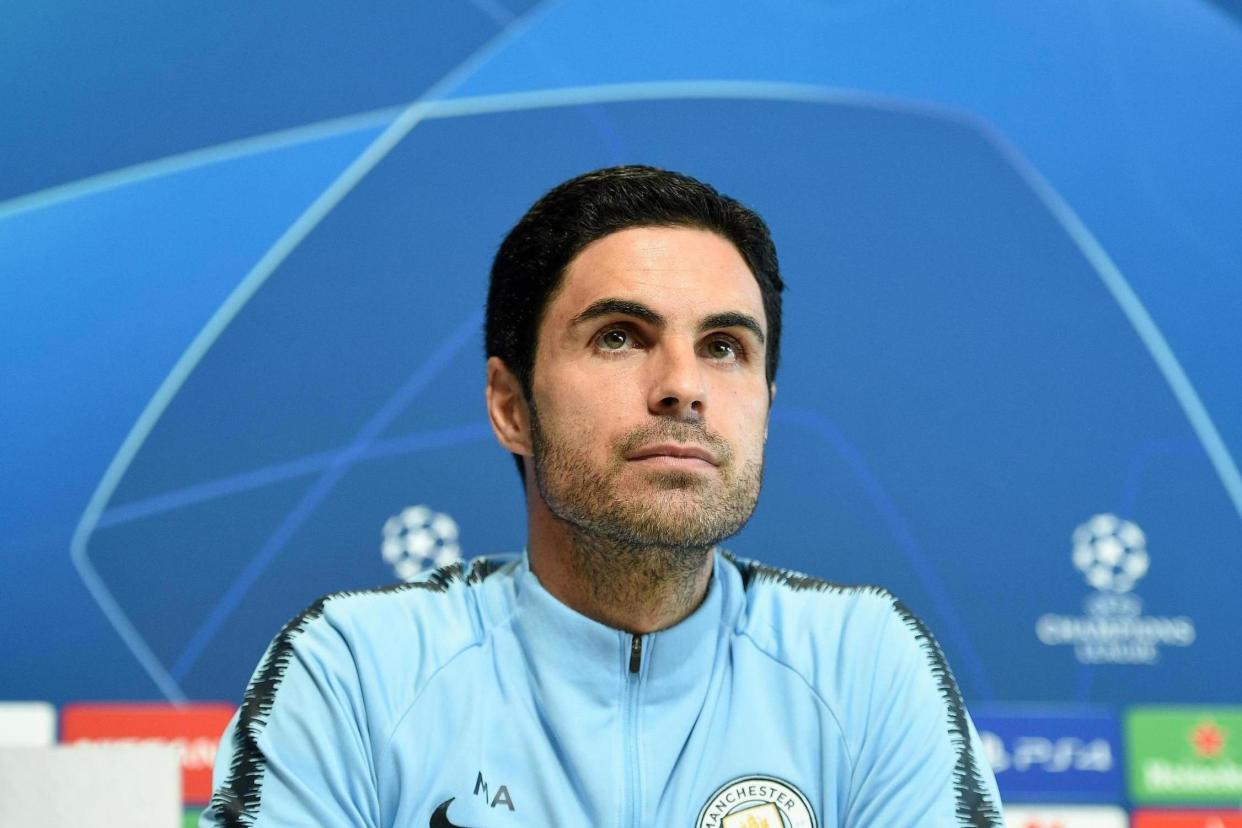 Arteta will take charge of Manchester City's Champions League opener on Wednesday: AFP/Getty Images