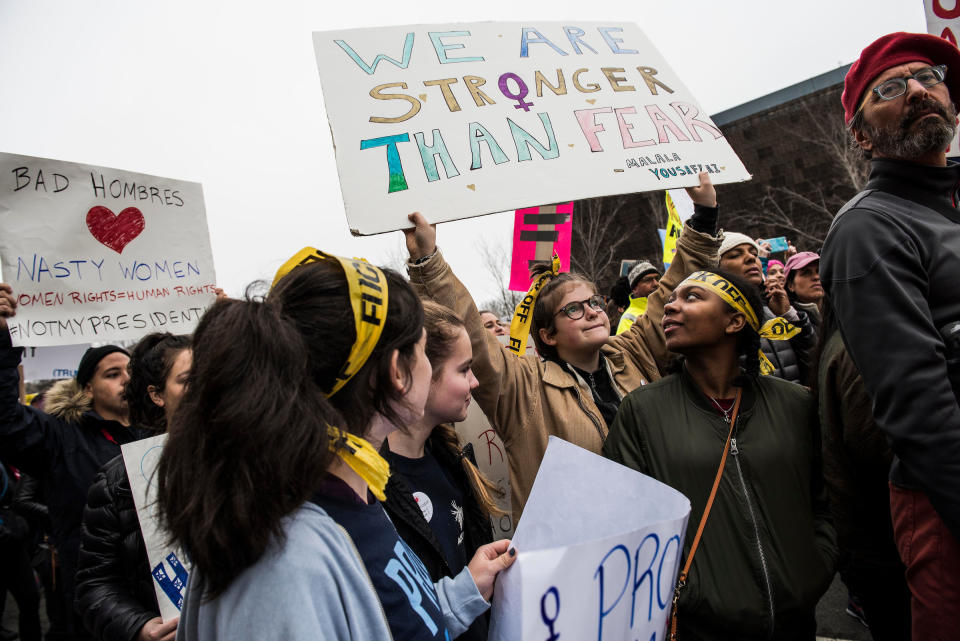 WASHINGTON, DC. - JAN. 21: Organizers put the Women's March on Washington in Washington D.C. on Saturday Jan. 21, 2017. (Photo by Damon Dahlen, Huffington Post)&nbsp;