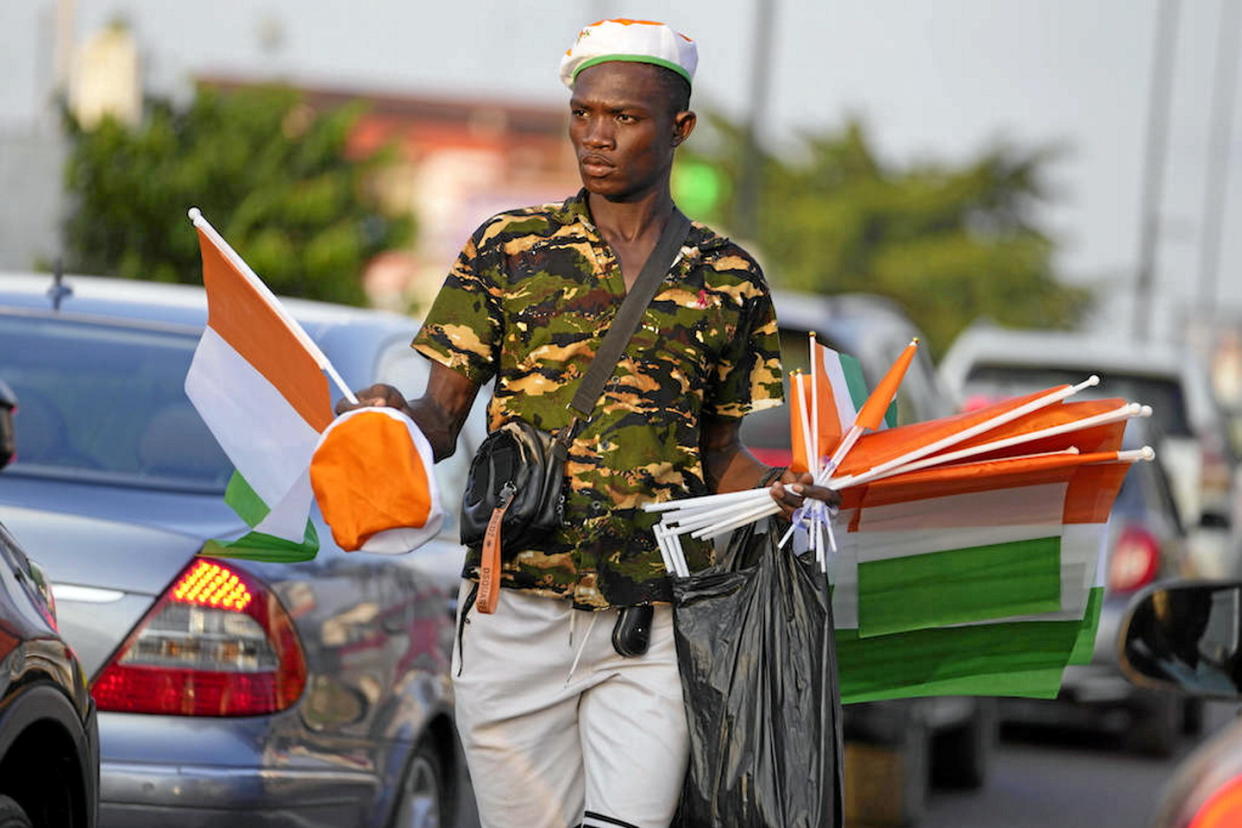 À quelques jours du coup d’envoi de la Coupe d’Afrique des nations (CAN) en Côte d’Ivoire, l'ambiance monte dans le pays.  - Credit:Sunday Alamba/AP/SIPA