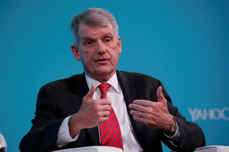 Tim Sloan, Chief Executive Officer of Wells Fargo & Company, takes part in the Yahoo Finance All Markets Summit in New York, U.S., February 8, 2017. REUTERS/Lucas Jackson