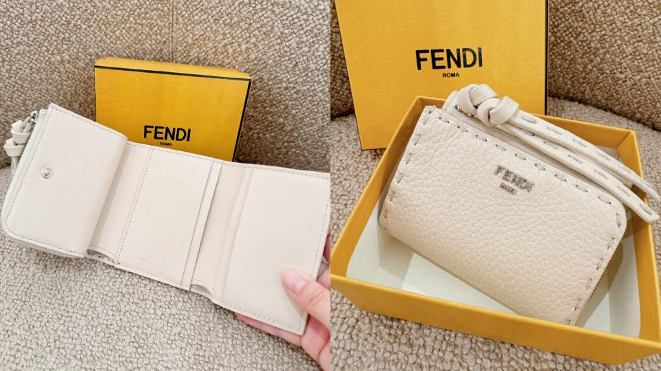 精品錢包推薦：FENDI Peekaboo超迷你三摺疊皮夾，NT$ 23,400！圖片來源：編輯拍攝