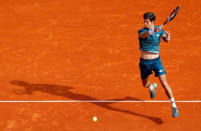 Tennis - ATP - Monte Carlo Masters - Monte-Carlo Country Club, Monte Carlo, Monaco - April 18, 2018 Slovenia's Aljaz Bedene in action during his second round match against Spain's Rafael Nadal REUTERS/Eric Gaillard