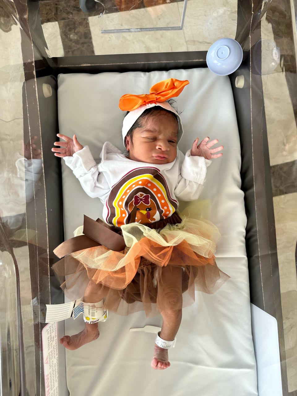 Hospital dresses newborn babies as Thanksgiving turkeys (Courtesy Baptist Health Bethesda Hospital East)