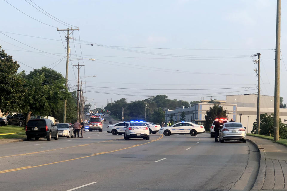 At least two people were injured in a shooting at a SmileDirectClub warehouse in Antioch, a district of Nashville on August 3, 2021. (Alexandria Adams / WSMV)