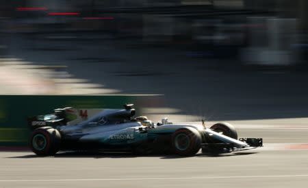 Formula One - F1 - Azerbaijan Grand Prix - Baku, Azerbaijan - June 25, 2017. Mercedes' Lewis Hamilton drives. REUTERS/David Mdzinarishvili