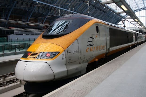 Eurostar unit 3219 waiting at St. Pancras Internation during use at the Integrated Volume Testing.