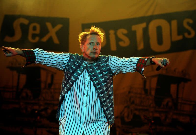 FILE PHOTO: The Sex Pistols lead singer John Lydon, also known as Johnny Rotten, performs at Azkena Rock Festival in Vitoria