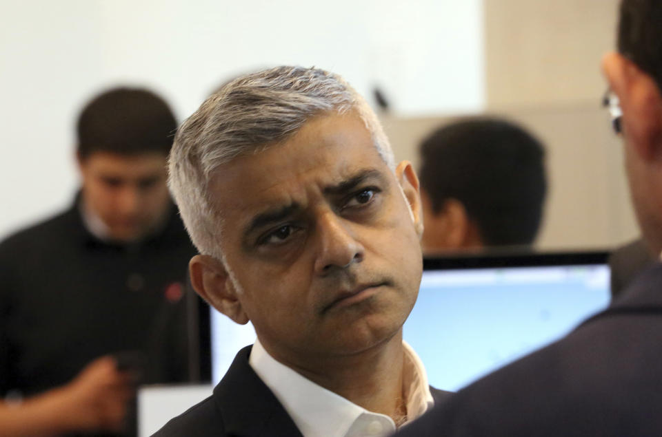 <em>Feud – Mr Trump’s comment has reignited a feud with Mayor of London Sadiq Khan (Picture: AP)</em>