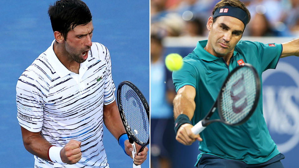 Novak Djokovic and Roger Federer both cruised into the next round in Cincinnati. Image: Getty