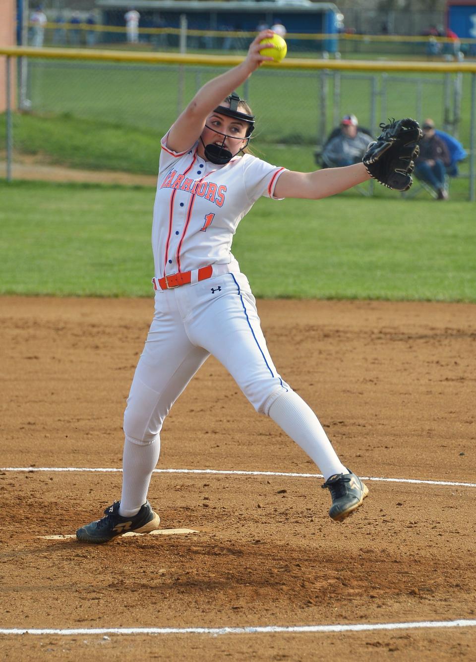 Boonsboro's Ava Nelson, shown pitching against North Hagerstown earlier this season, earned a complete-game victory as the Warriors beat Mardela 3-1 in the Class 1A state quarterfinals on May 20.