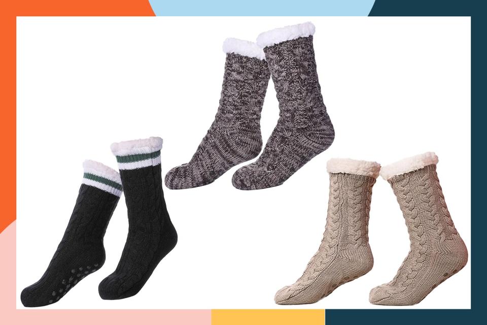 Fleece-Lined Slipper Socks tout