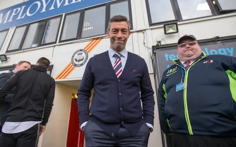 Pedro Caixinha arrives for the Scottish Premiership match at The Energy Check Stadium at Firhill - Credit: PA